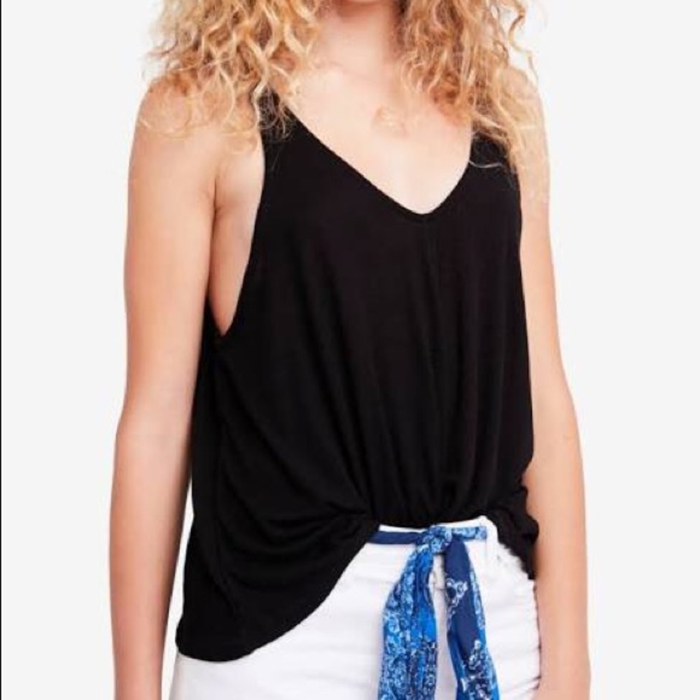 Free People Dani V-Neck Tank Top - Black